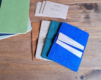 Tarjetero vegano personalizable hecho de papel lavable, ecológico y sostenible, Estuche para tarjetas de visita, Regalo de cumpleaños sostenible