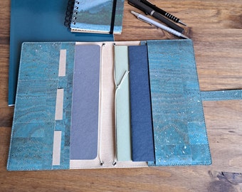 Customizable travelers cover, handcrafted from cork fabric, many colors and sizes.
