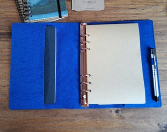 Ring binder handmade with  vegan washable paper, A4, A5 and A6 sizes, Minimalist planner binder, Handmade gift