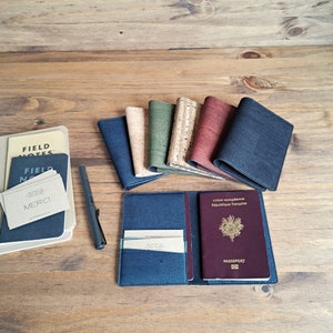 Capa para passaporte em cortiça, feita à mão, carteira minimalista personalizável, presente vegano para viagens