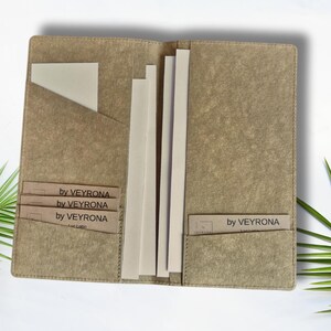 Pochette de rangement de documents et cartes pour porte-carnet de voyage, Plusieurs couleurs et tailles, Insert pour Fauxdori, Cadeau végan