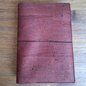 Protège-carnet minimaliste fait main en tissu de liège, Nombreux coloris et dimensions, Midori végan, Couverture de journal personnalisée BRICK