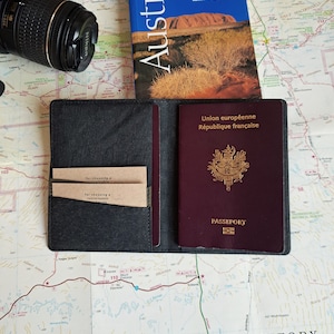Anpassbarer Reisepassschutz, handgefertigt aus waschbarem Papier, minimalistisches Portemonnaie, Geschenk zum Geburtstag