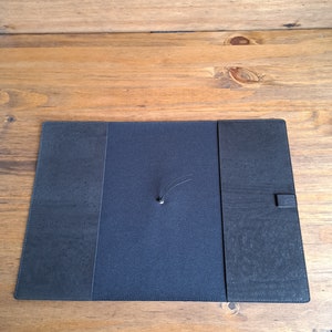 Copertina del taccuino minimalista realizzata a mano con tessuto di sughero, Pronta per la spedizione B5 / BLACK
