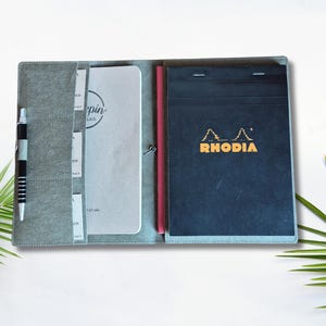 Protège carnet pour bloc notes A5 et A4, fabriqué artisanalement avec du papier lavable écologique et végan, Cadeau personnalisable