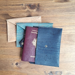 Bolsa de corcho pequeña, Porta cable de teléfono, Bolsa de joyería, Porta pasaporte vegetal, Varios colores, Regalo personalizable
