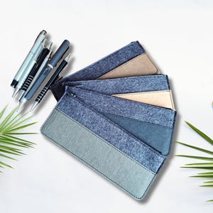 Customizable handmade pouch in vegetable felt and washable paper, Pen case, Glasses case, Jewelry pouch, Vegan birthday gift