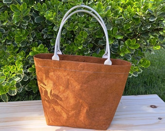 Minimalist tote bag in eco-friendly washable paper, handmade, Several colors, 2 Sizes, Customizable bag