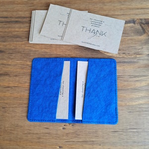 Petit porte-carte minimaliste personnalisable, fait main en papier lavable, Etui pour cartes de visites, Cadeau pour elle, Cadeau pour lui NAUTICAL BLUE