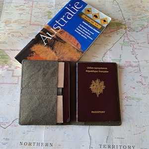 Capa para passaporte personalizada em papel lavável, Feito à mão, Carteira ecológica e vegana, Presente para viagem