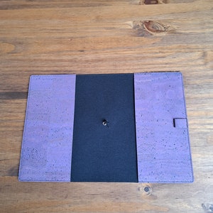 Copertina del taccuino minimalista realizzata a mano con tessuto di sughero, Pronta per la spedizione A5 / VIOLET