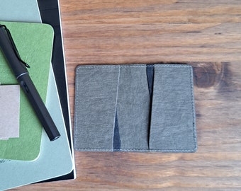 Card holder handmade with eco-friendly and vegan washable paper, Personalized business card case