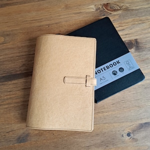 Housse de carnet durable fait à la main en papier lavable, végétalien, Plusieurs coloris et tailles, Cadeau personnalisé BROWN