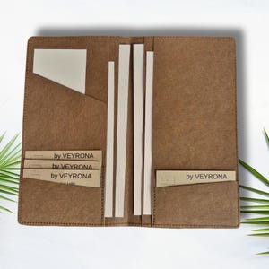 Organiseur pour porte-carnet de voyage, fait en papier lavable, Plusieurs coloris, dimensions, Pochette de rangement de documents et cartes