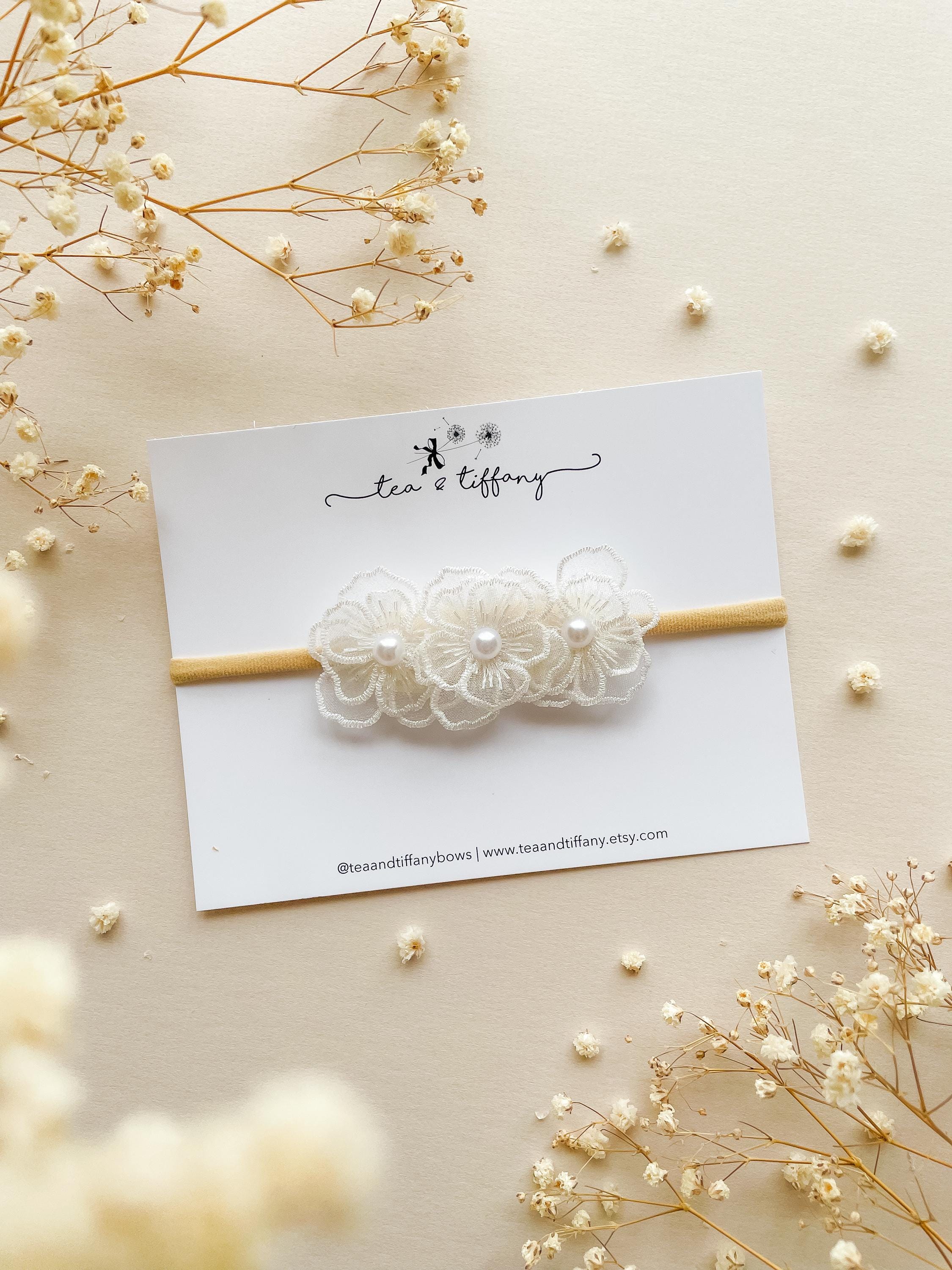 Camellia Headband // White Flower Headband, Floral Girl  display picture 1