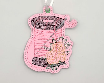 Spool of thread  DIGITAL Embroidery File, In The Hoop Bookmark, 4x4, Ornament, Gift Bag Tag, Embroidery Design, Cute Things
