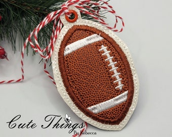 Football Applique DIGITAL Embroidery File, In The Hoop Bookmark, 4x4, Ornament, Gift Bag Tag,, Embroidery Design, Cute Things