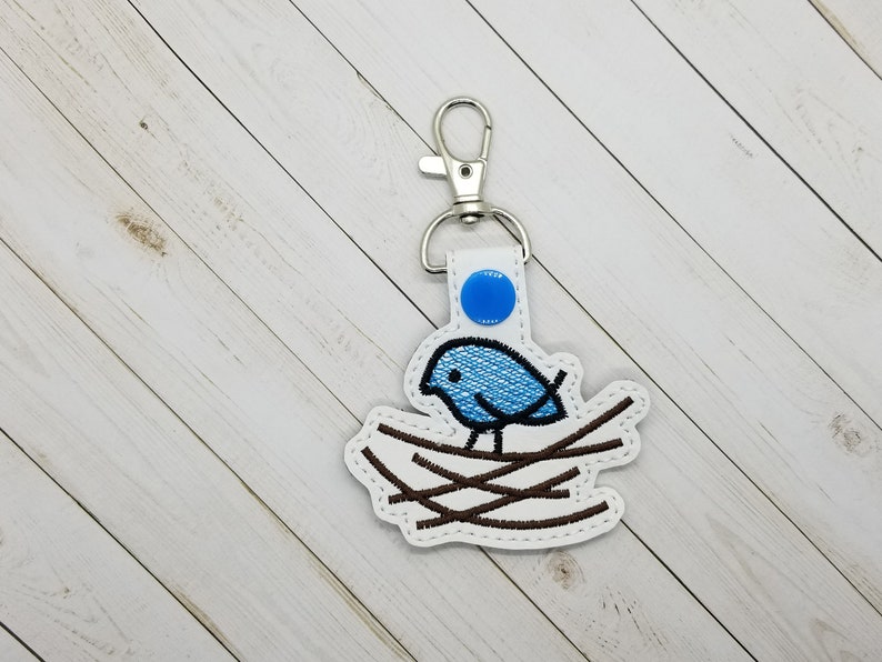 Cute Little Bird DIGITAL , in the Hoop 4x4 Key Fob, Snap Tab, Keychain ...