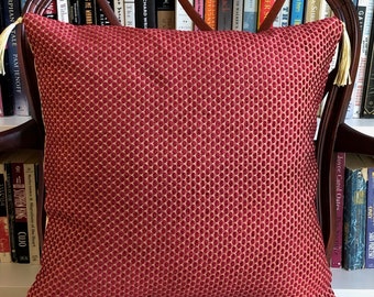 Red with Gold Polka Dot Pillow Cover