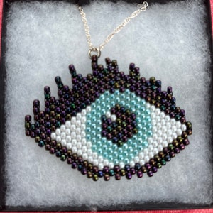 Evil Eye Seed Bead Necklace