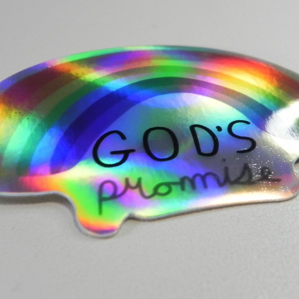 God's Promise Rainbow Holographic Vinyl Sticker