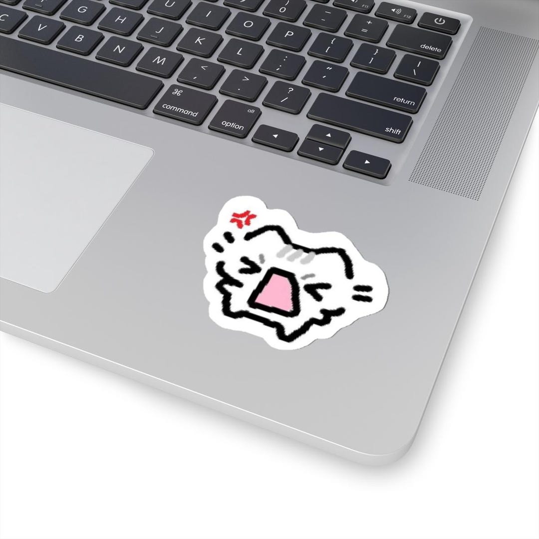 Cute Kitty Cat Angry Sticker Kiss-cut Stickers, Adorable Kitten Emotion ...