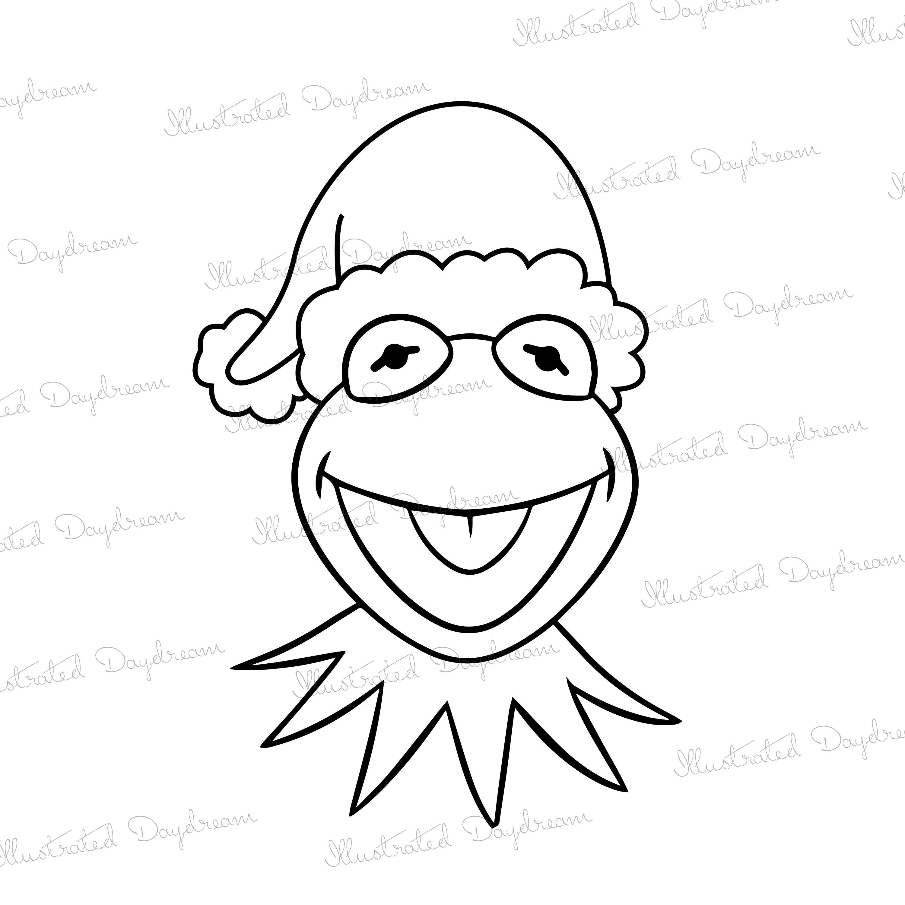 Kermit The Frog Santa SVG PNG PDF Digital File Etsy