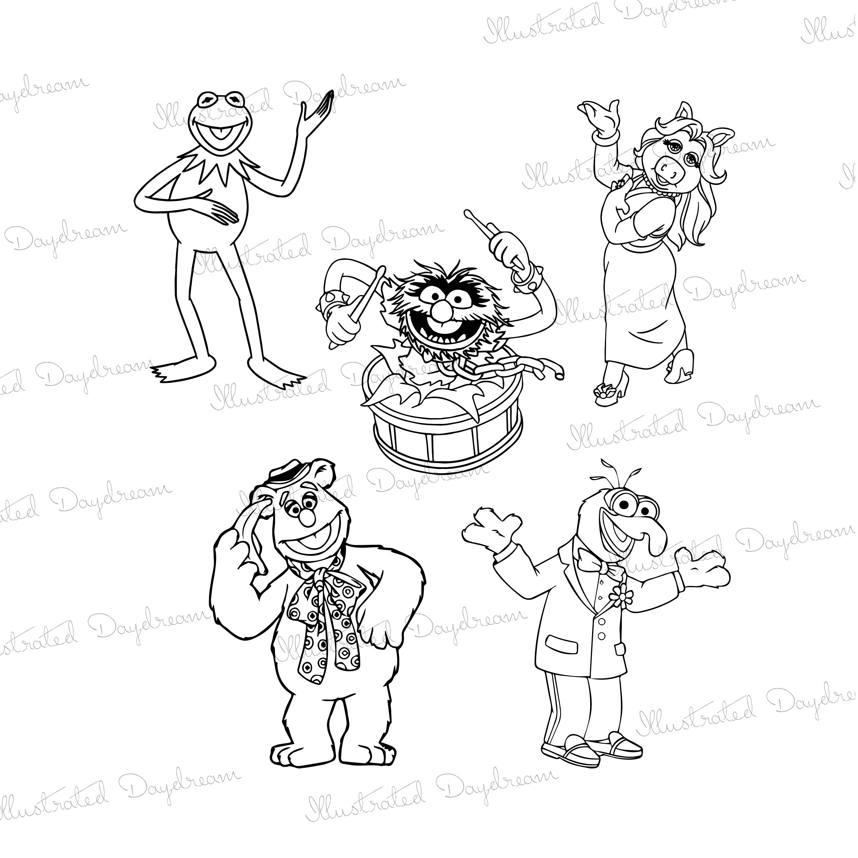 Download Muppet Set Kermit Miss Piggy Fozzie Gonzo Animal Etsy