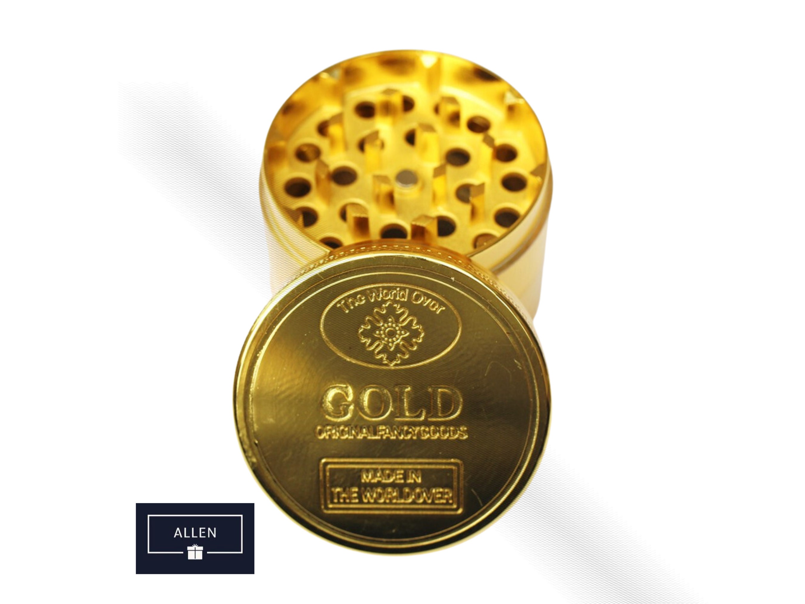 Gold Herb Grinder With Kief Catcher, Cute Weed Grinder, Herb Grinder, Marijuana Grinder, Stoner