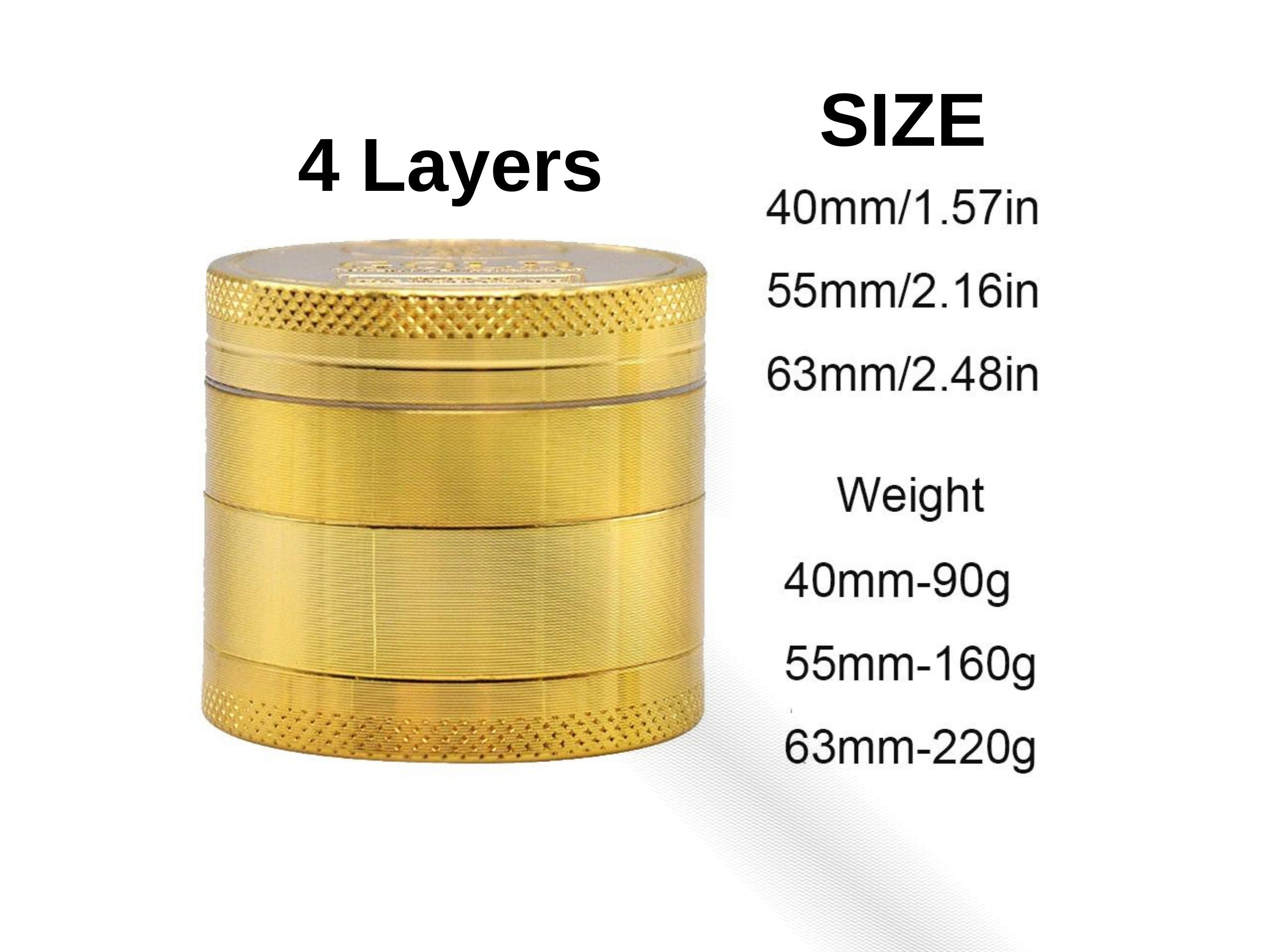 Gold Herb Grinder With Kief Catcher, Cute Weed Grinder, Herb Grinder, Marijuana Grinder, Stoner