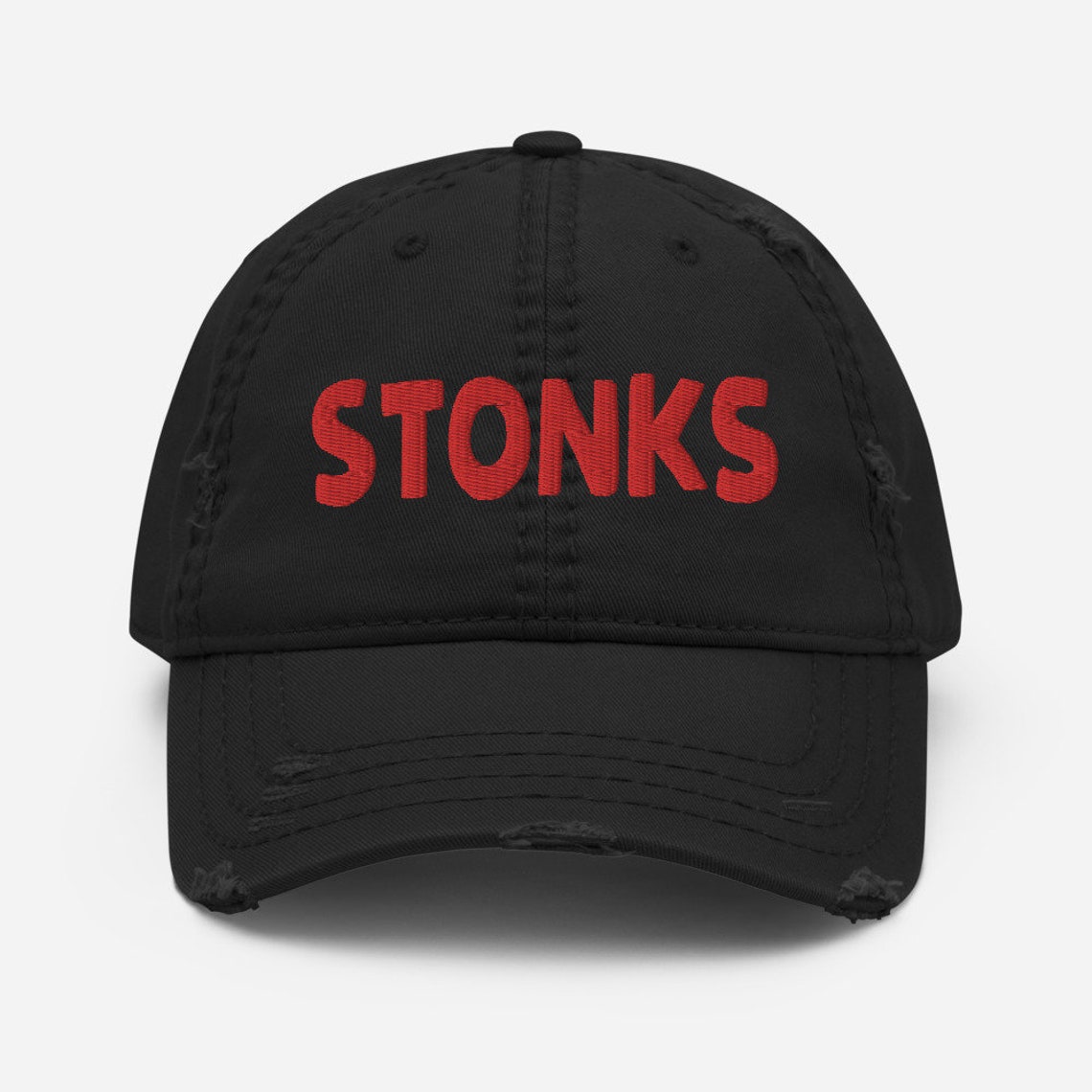 Stonks Hat Funny Stonks Distressed Dad Hat Stonks Only Go | Etsy