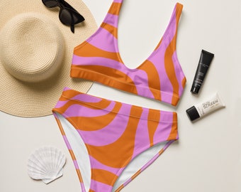 Multicolor Swimsuit, Hippie  Bikini Set, Summer Swimsuit, Bikini Underwear, Festival bikini, Colorful Design Pattern  Swimwear