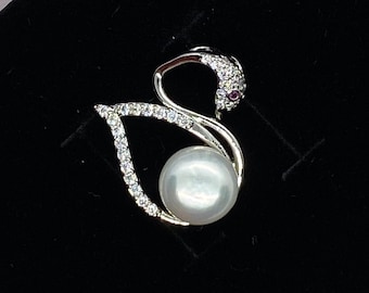 ciondolo di perle bianche d'acqua dolce, 925 Sterling Silver