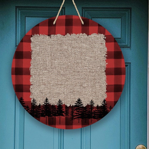 Round Door Hanger Cabin Sublimation Blank Design for Circle Etsy