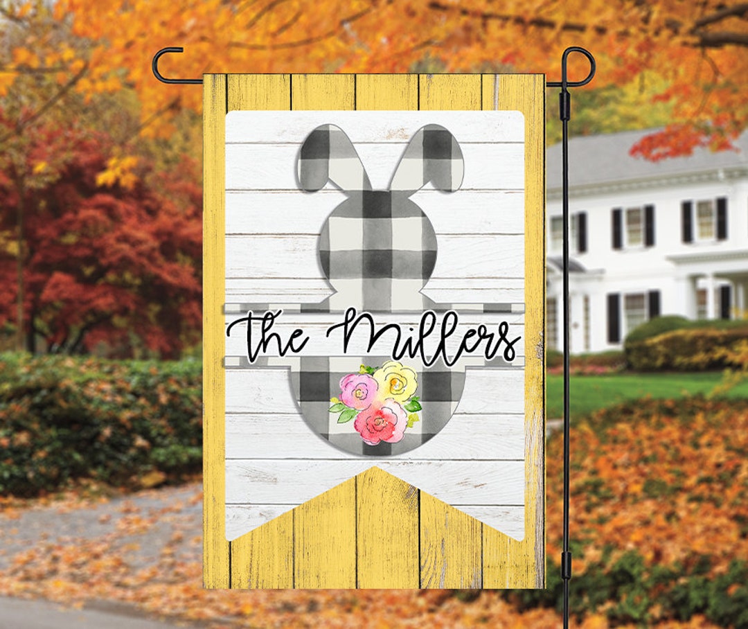 Sublimation Garden Buffalo Plaid Faux Wood Easter Bunny - Etsy