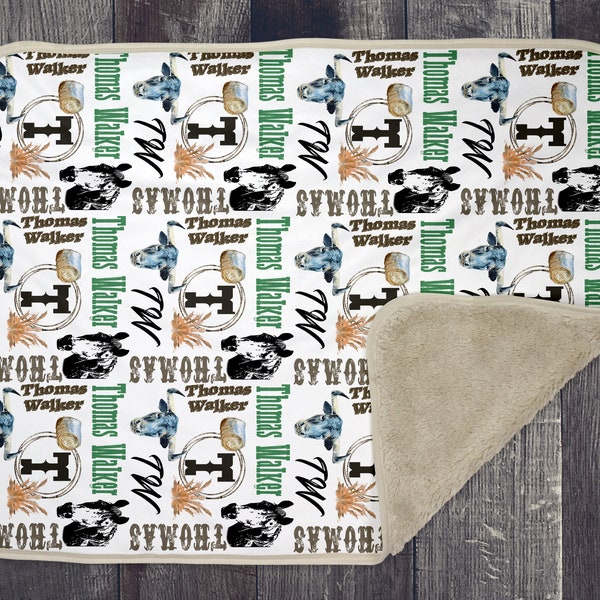 Baby Blanket Template Boy Cow Western Photoshop Smart Objects and PNG Template Sublimation Design 10x10  Digital DOwnload PNG Nursery Decor