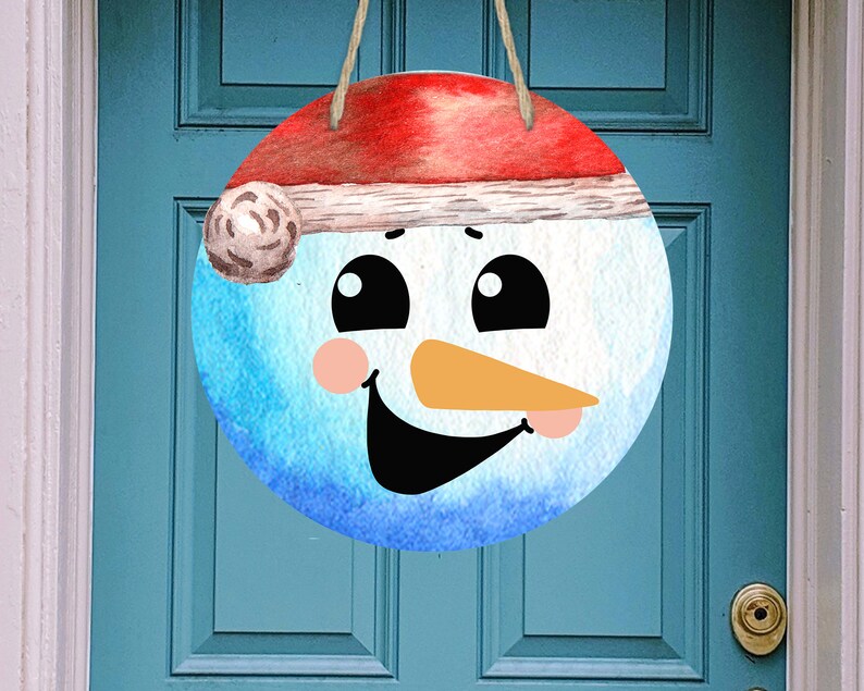 Download Round Door Hanger Christmas Snowman Cute Sublimation ...