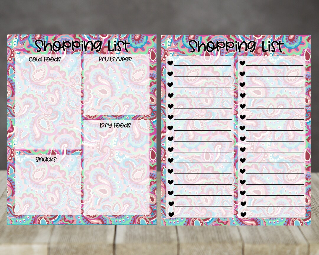 Sublimation Point List Sublimation 8x10 Shopping List Bundle of 2 Designs for Sublimation ...