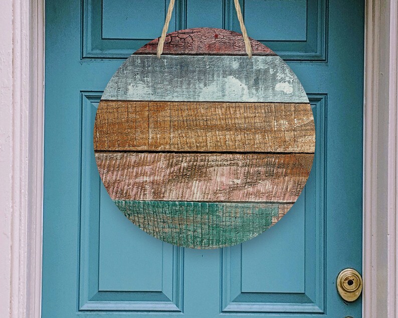 Round Door Hanger Faux Wood Multi Color Blank Design for Etsy