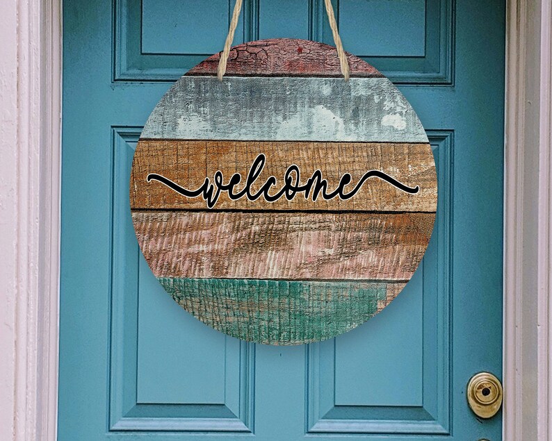 Round Door Hanger Faux Wood Multi Color Blank Design for Etsy