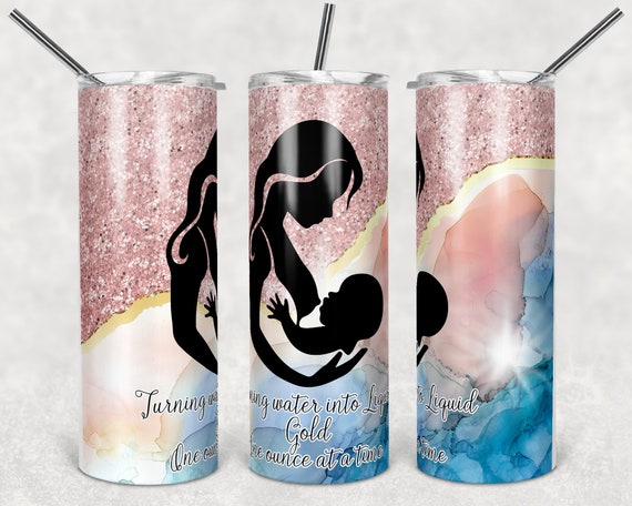 20 Oz Skinny Tumbler Breastfeeding Glitter and Ink Breast Feeding Design Sublimation  Tumbler Digital Design PNG Out of the World Blanks 