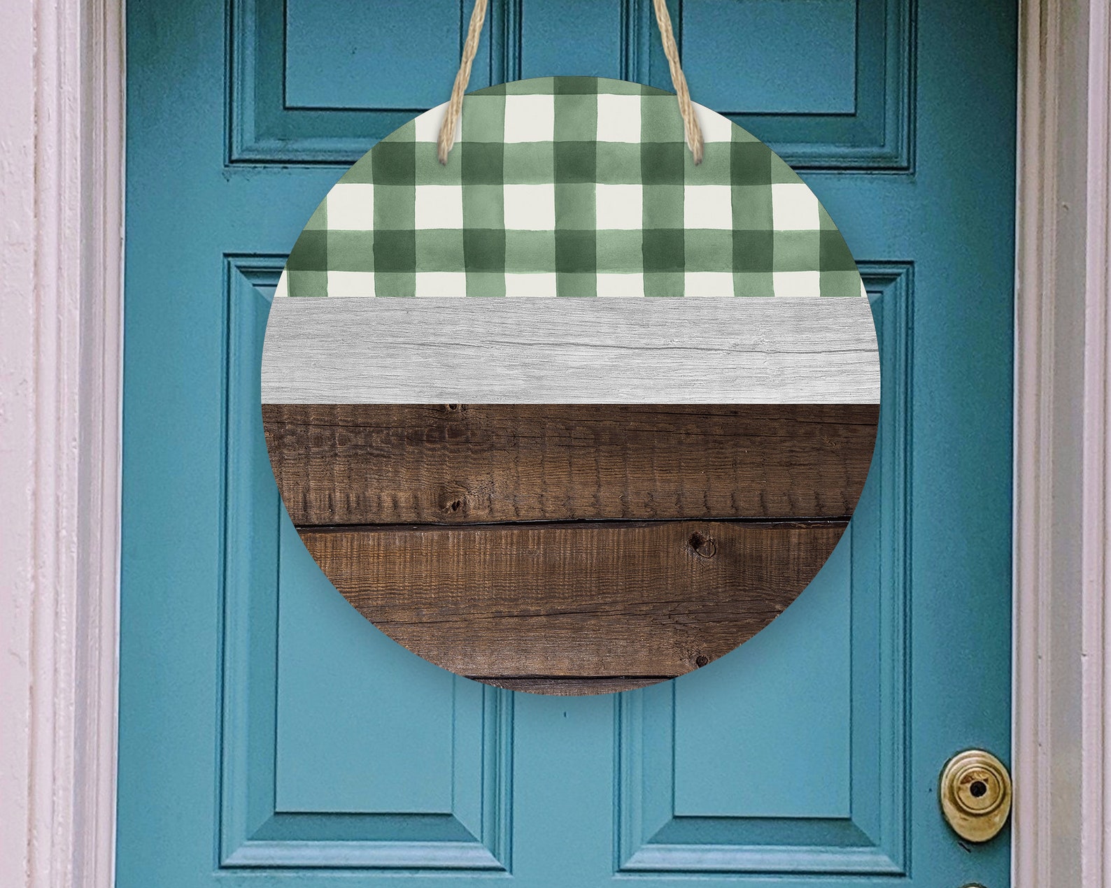 Round Door Hanger Faux Wood Red White Blue Faux Wood Blank Etsy