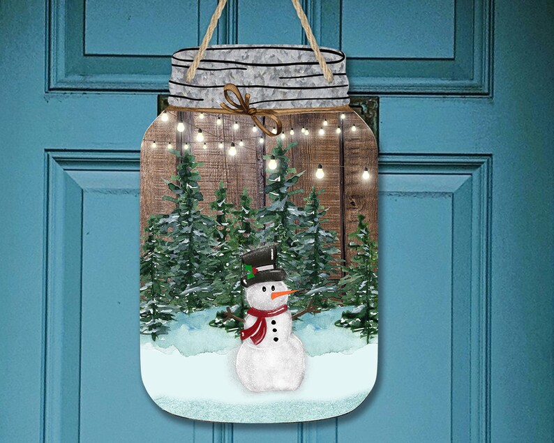 Download Mason Jar Merry Christmas Winter Snowman Sublimation ...