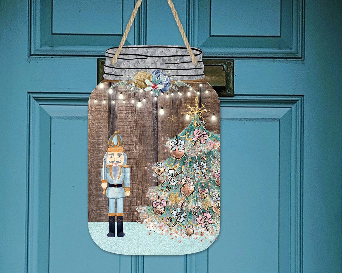 Mason Jar Christmas Nutcracker Holidays Sublimation Design for Etsy