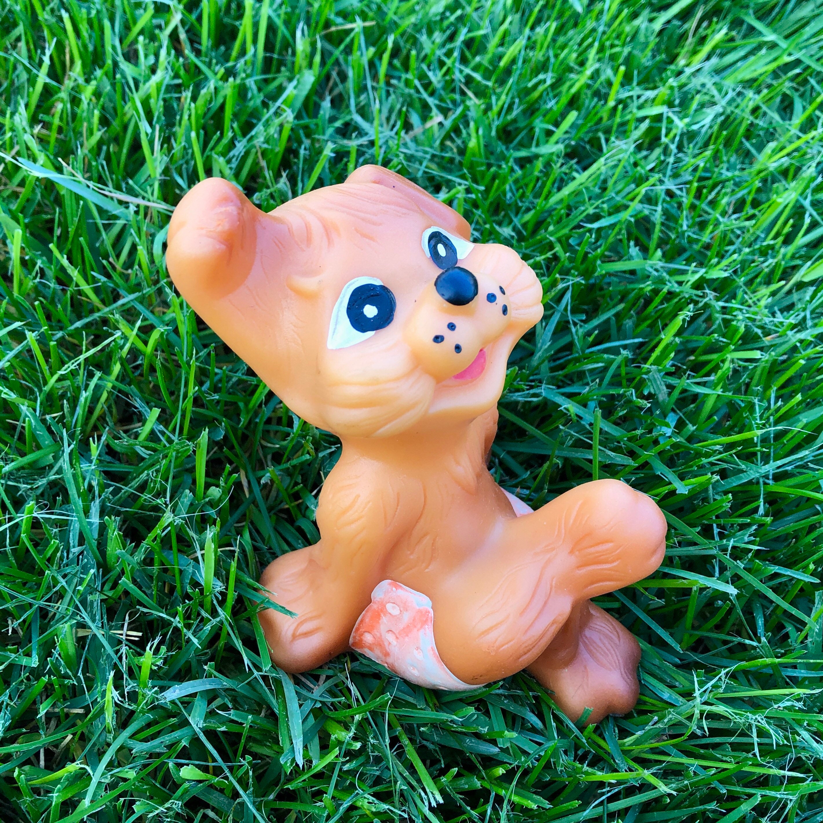 Vintage rubber dog squeaker puppy toy soviet orange dog. Etsy