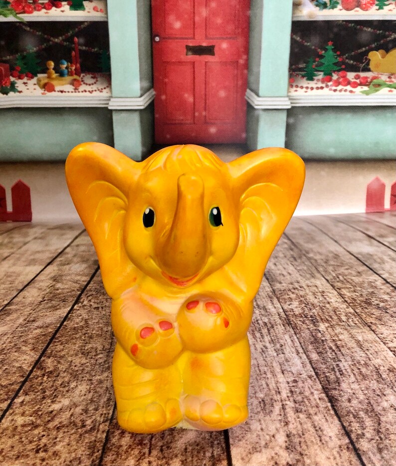 USSR Elephant baby Russian old toy children toy Soviet yellow elephant Soviet rubber toy Elephant rubber toy vintage rare toy