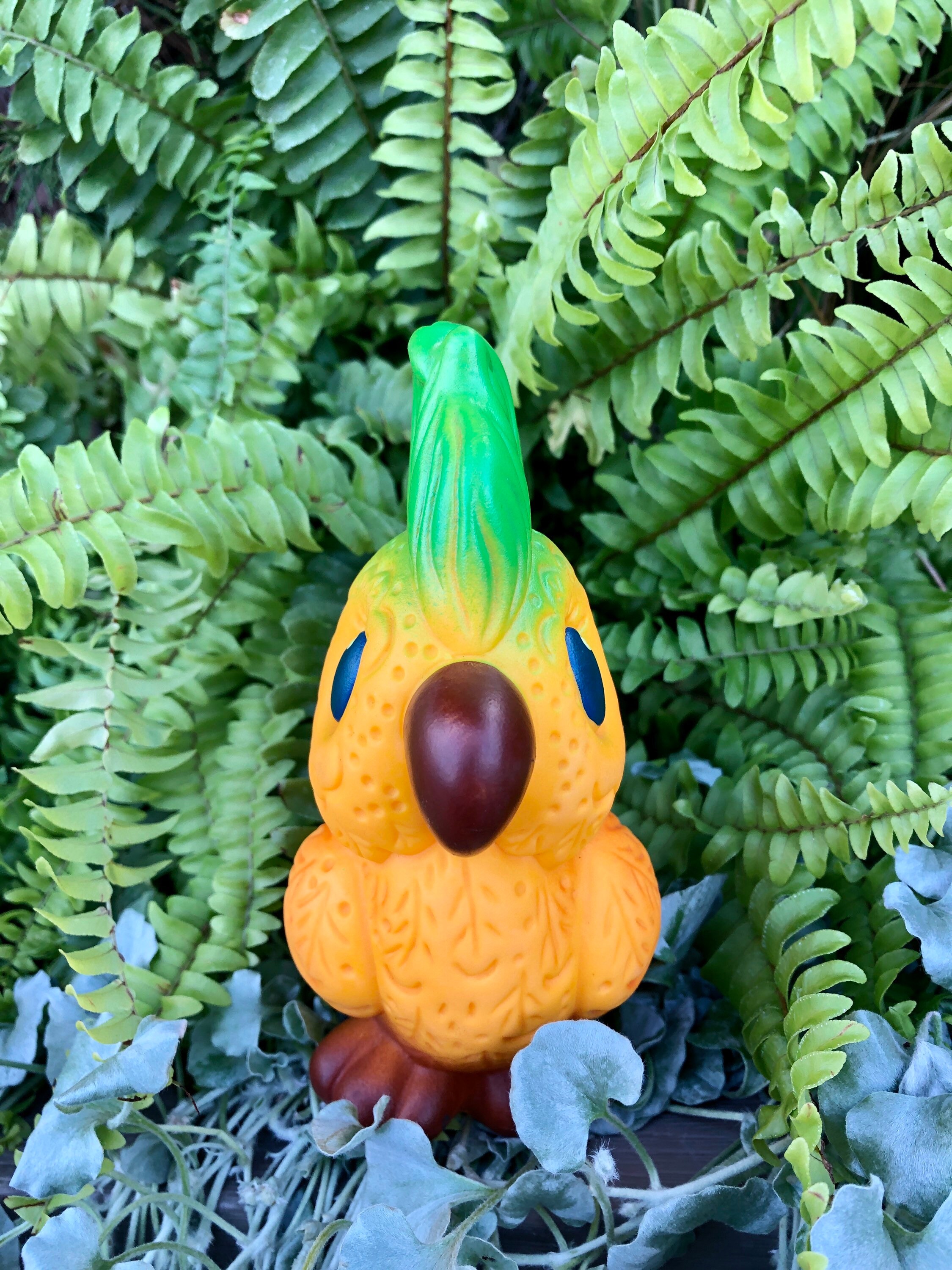 Parrot rubber toy. Soviet popular toy. Soviet parrot. Vintage Etsy