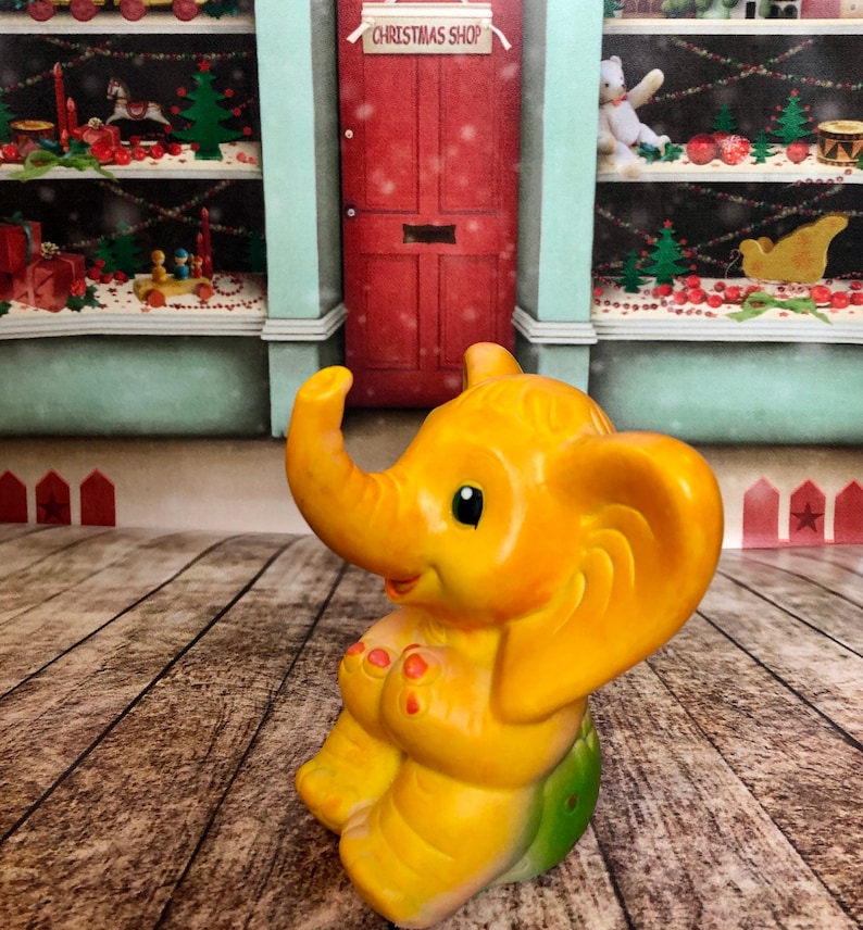 USSR Elephant baby Russian old toy children toy Soviet yellow elephant Soviet rubber toy Elephant rubber toy vintage rare toy