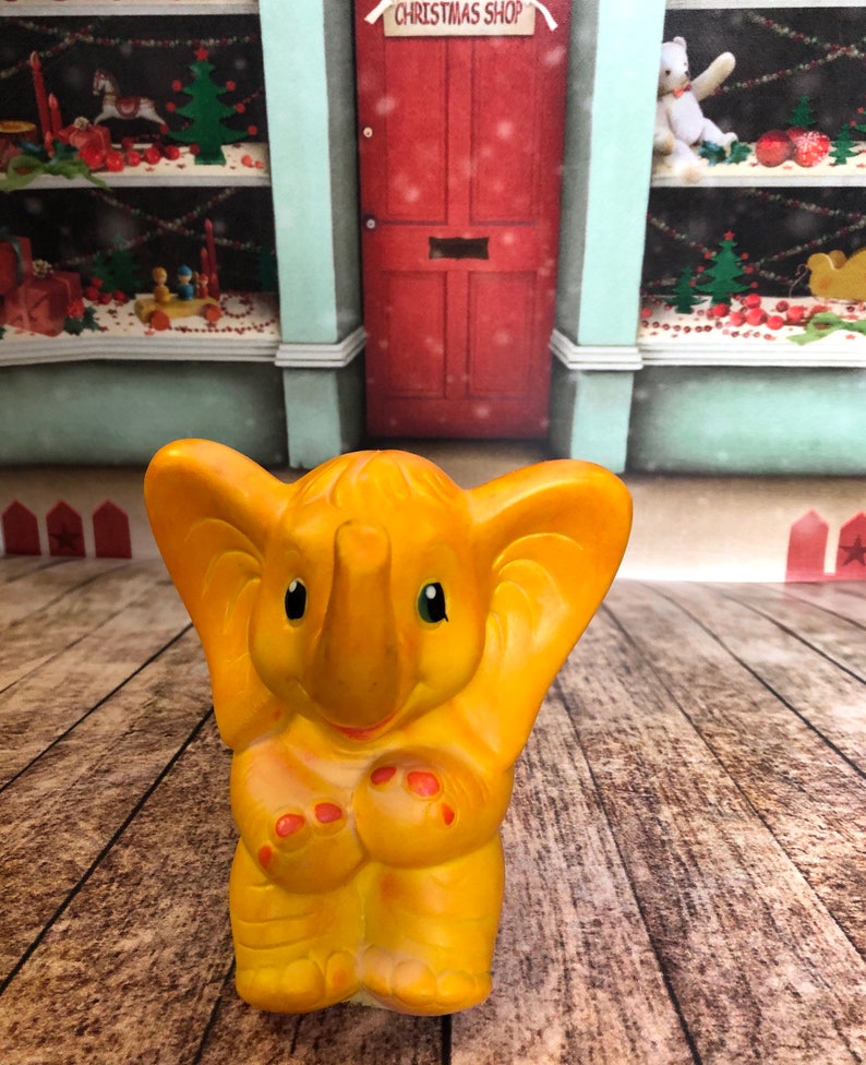 USSR Elephant baby Russian old toy children toy Soviet yellow elephant Soviet rubber toy Elephant rubber toy vintage rare toy