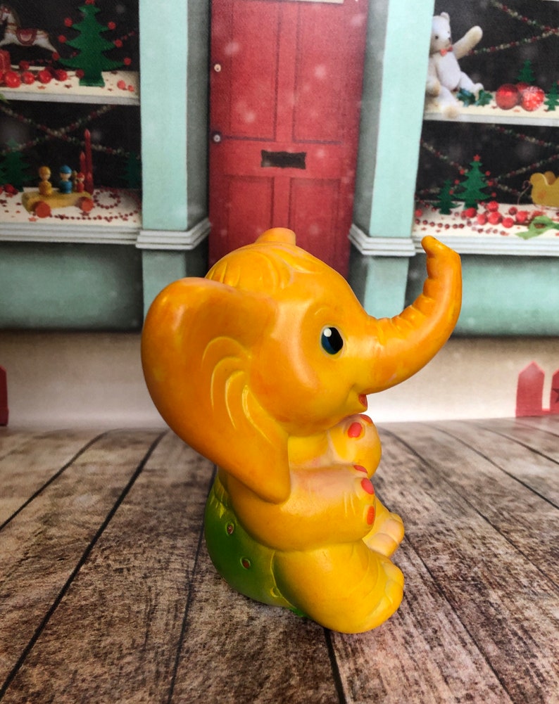 USSR Elephant baby Russian old toy children toy Soviet yellow elephant Soviet rubber toy Elephant rubber toy vintage rare toy